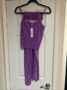 NWT Steve Madden Violet Pleated Two-Piece Set